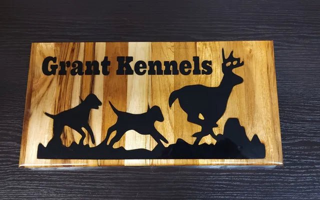Custom 8" x 16" Teak Wood Sign – Personalized Engraving with Epoxy Finish