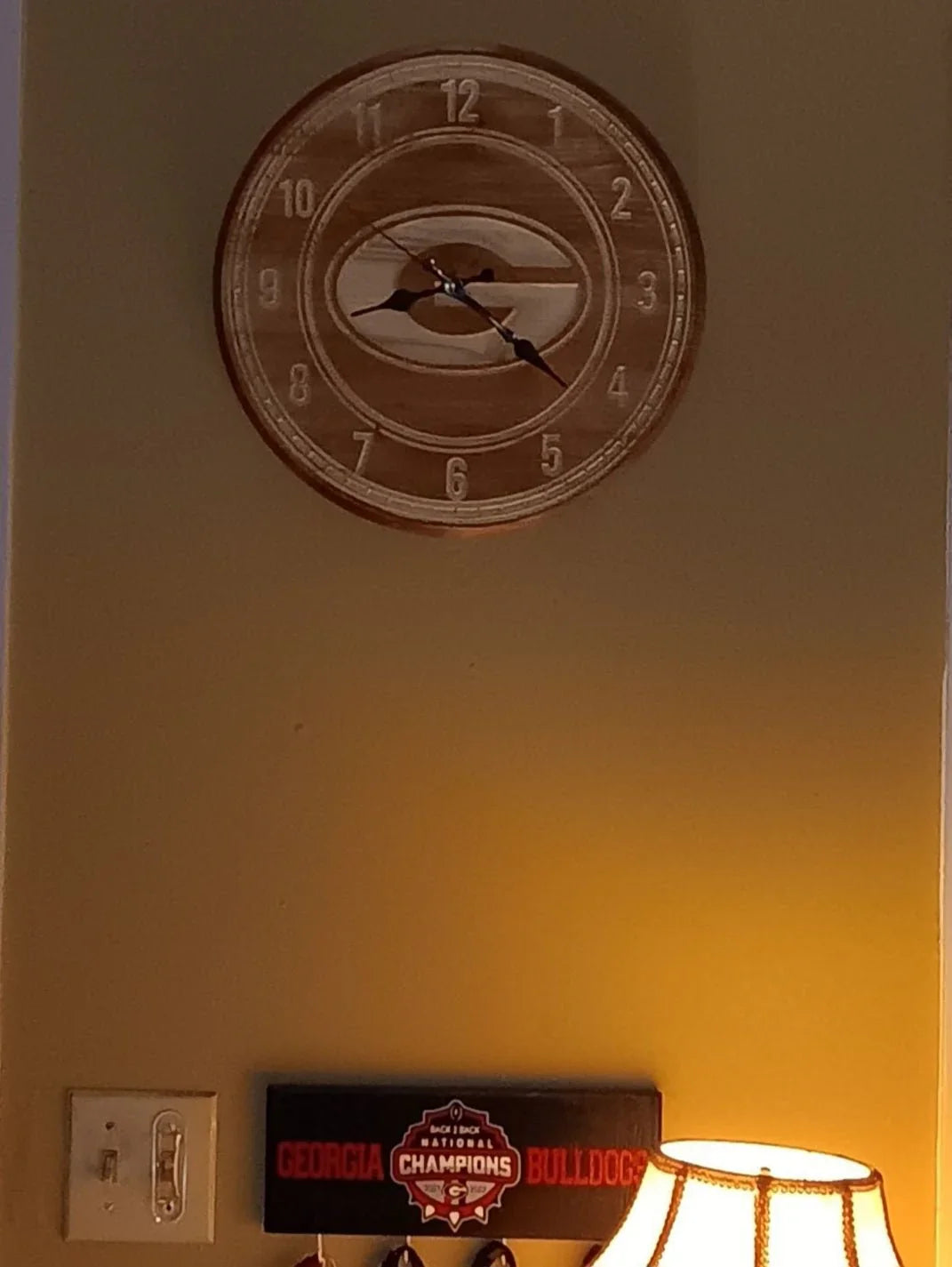 Georgia Bulldog clock (G) - Hooyah Woodworks LLC