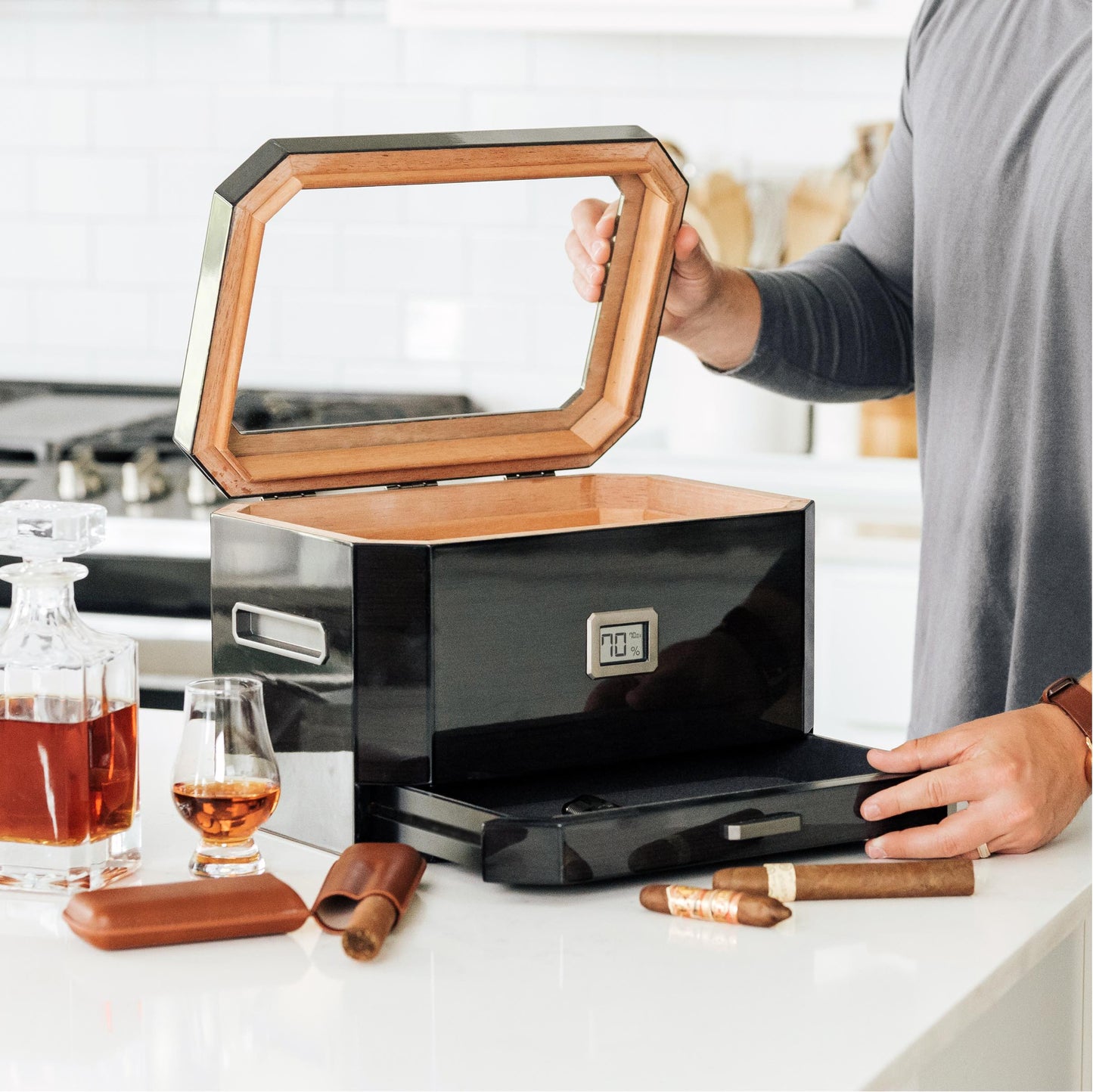 Octodor Glass Top Humidor - Hooyah Woodworks LLC