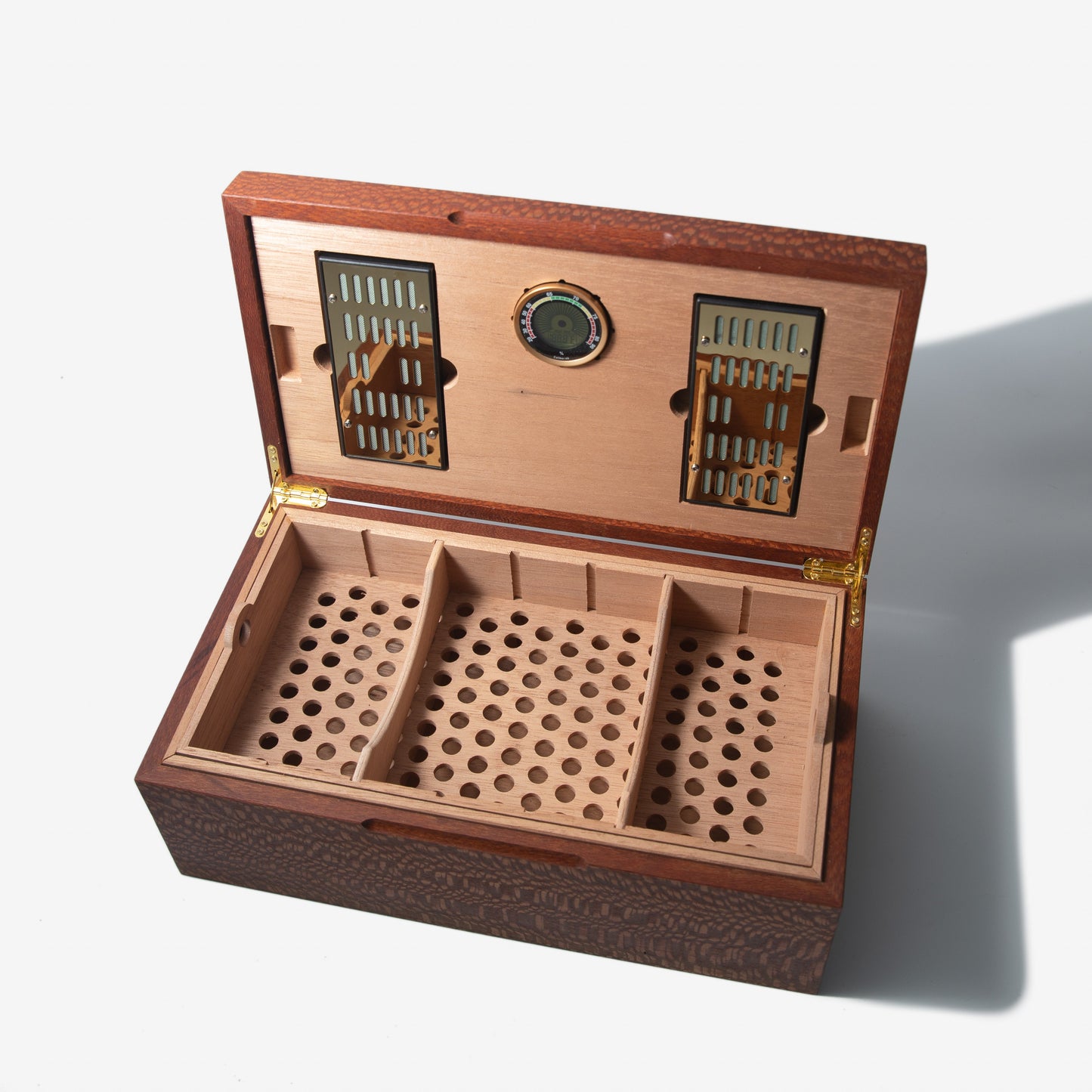 Cigar Humidor - Lacewood with Spanish Cedar Lining - 80 Capacity - Hooyah Woodworks LLC