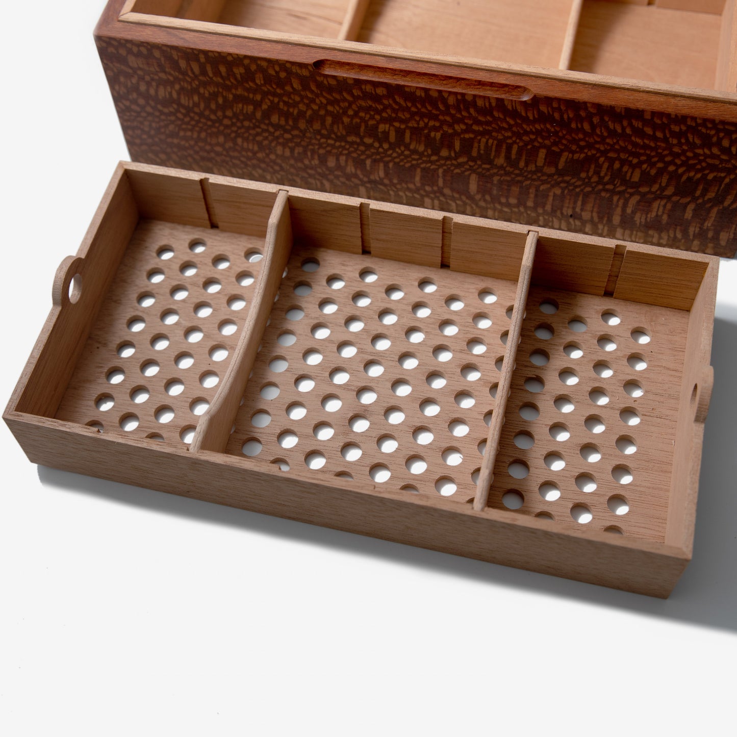 Cigar Humidor - Lacewood with Spanish Cedar Lining - 80 Capacity - Hooyah Woodworks LLC