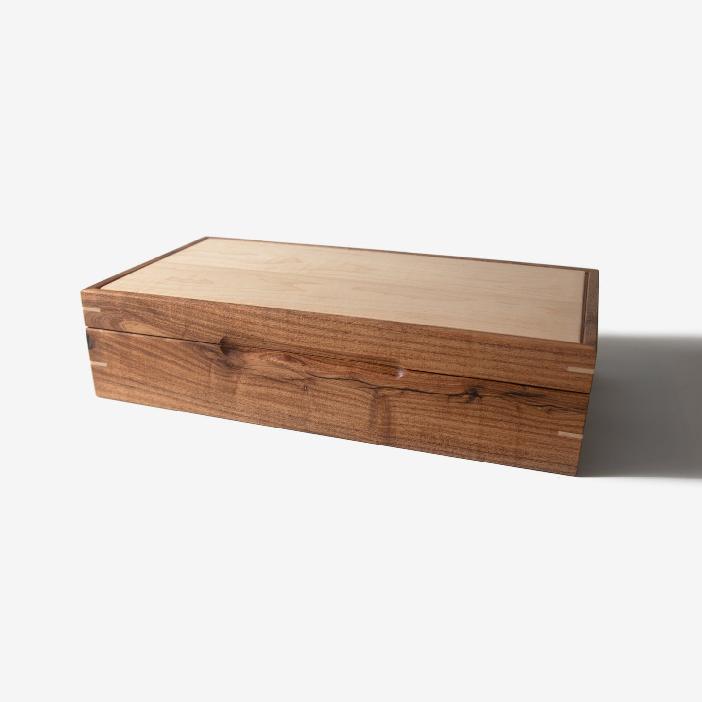 Watch Box - Desert Mesquite and Curly Maple - 8 Watch Compartments - Hooyah Woodworks LLC