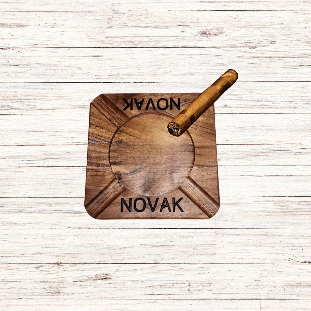 10 inch personalized Cigar ashtray - Hooyah Woodworks LLC