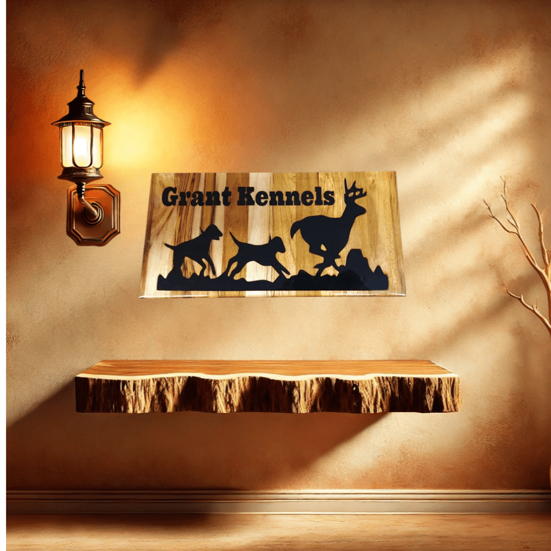 Custom 8" x 16" Teak Wood Sign – Personalized Engraving with Epoxy Finish