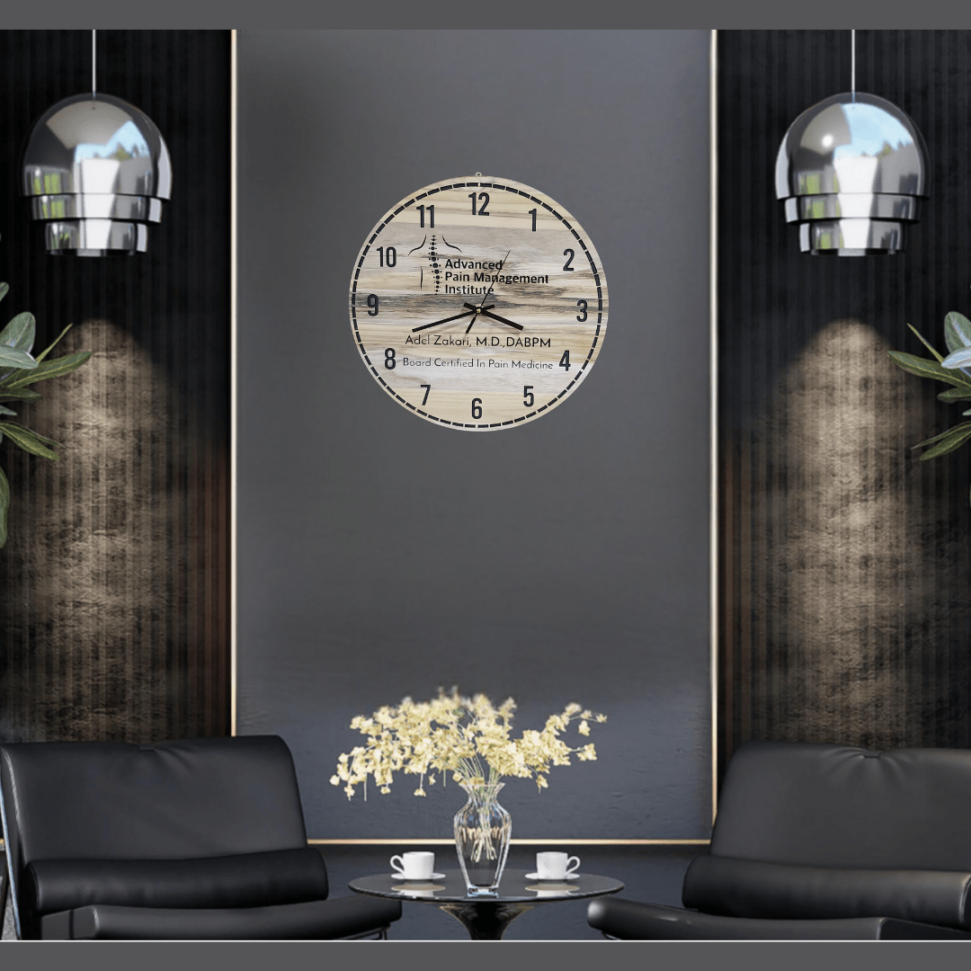15-Inch Personalized Teak Wall Clock โ Custom Luxury Timepiece