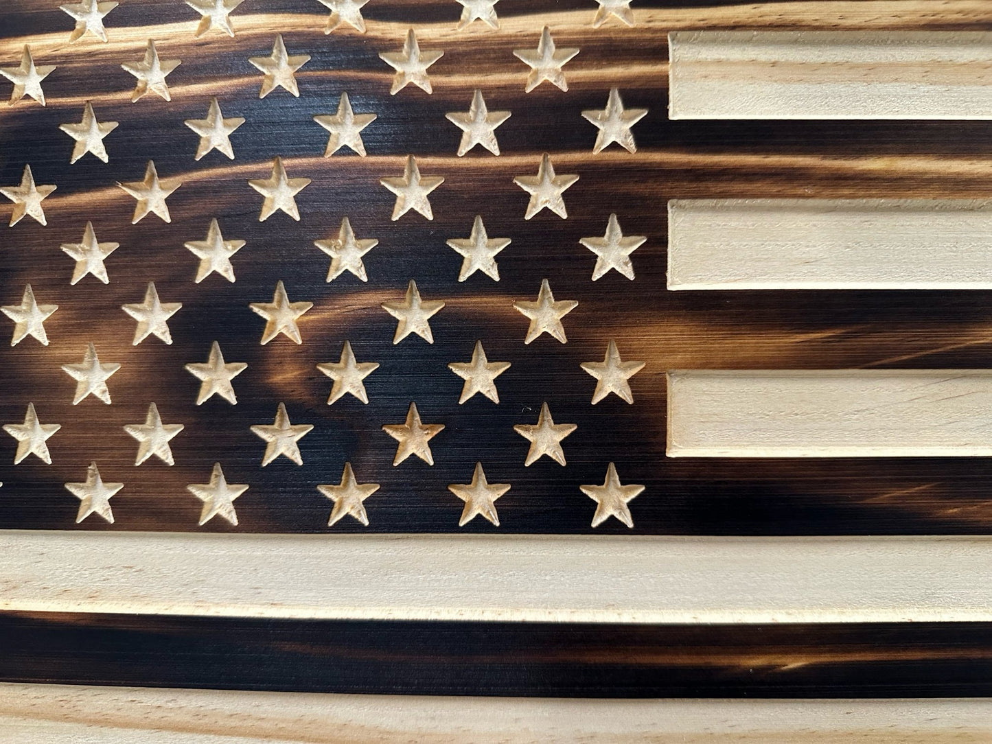 Burnt American Flag Hidden Gun Storage Cabinet - Hooyah Woodworks LLC