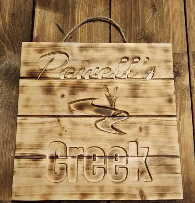 Custom engraved wooden sign - Hooyah Woodworks LLC