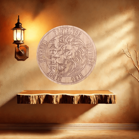 Father Lion sign - Hooyah Woodworks LLC