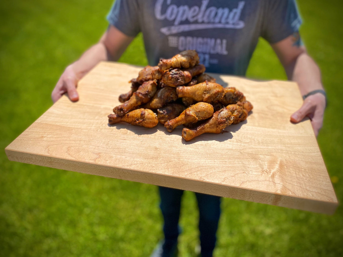1.25” Thick Extra Large Butcher Block Cutting Board With Rubber Feet, Thick Cutting Board, Wood Chopping Board, American Made Maple Hardwood - Hooyah Woodworks LLC