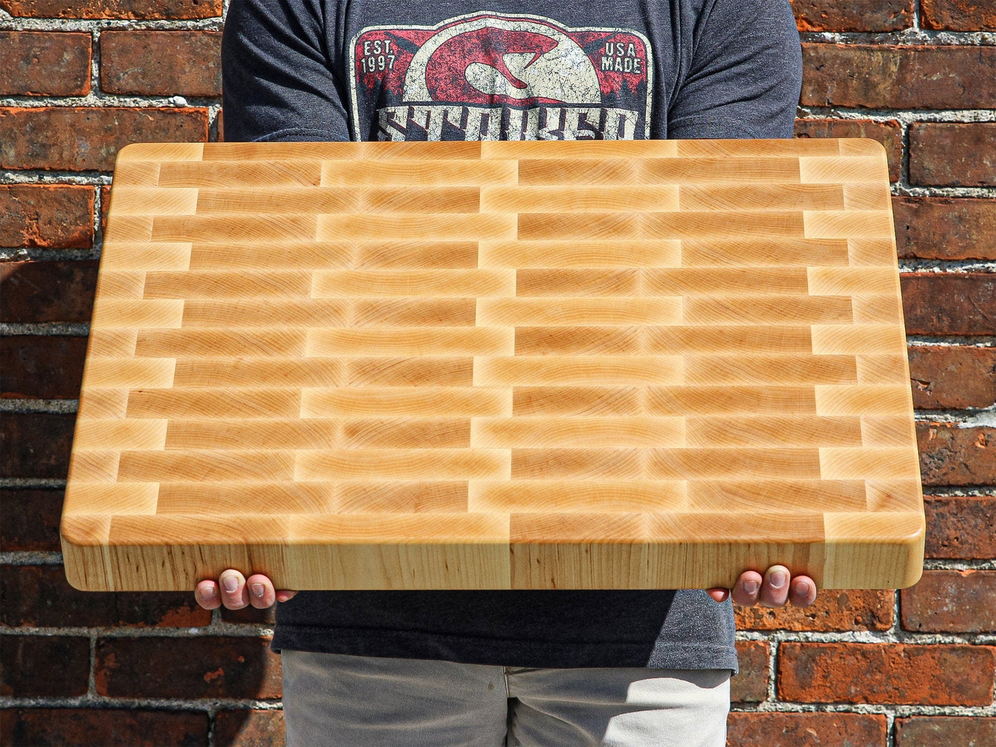 XXL Maple Butcher Block Cutting Board, 24"x18" Maple End Grain Cutting Board, Up to 2” Thick, Wedding Gift, Anniversary Gift, USA Made - Hooyah Woodworks LLC