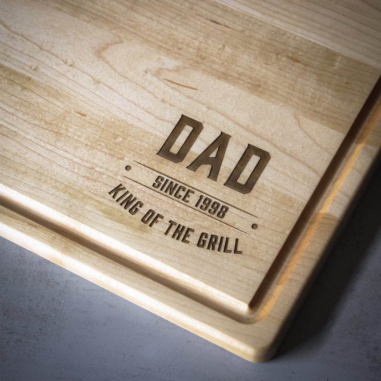 King of the Grill Cutting Board, Personalized Gift For Dad, Custom Grilling Gift For Dad, BBQ Gift For Dad, Custom Cutting Board - USA Made - Hooyah Woodworks LLC