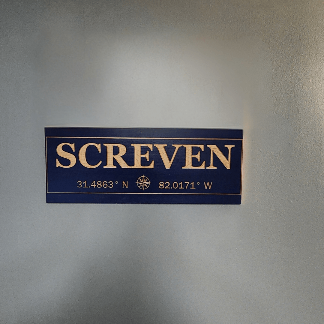 Location wood sign with personalized coordinates - Hooyah Woodworks LLC