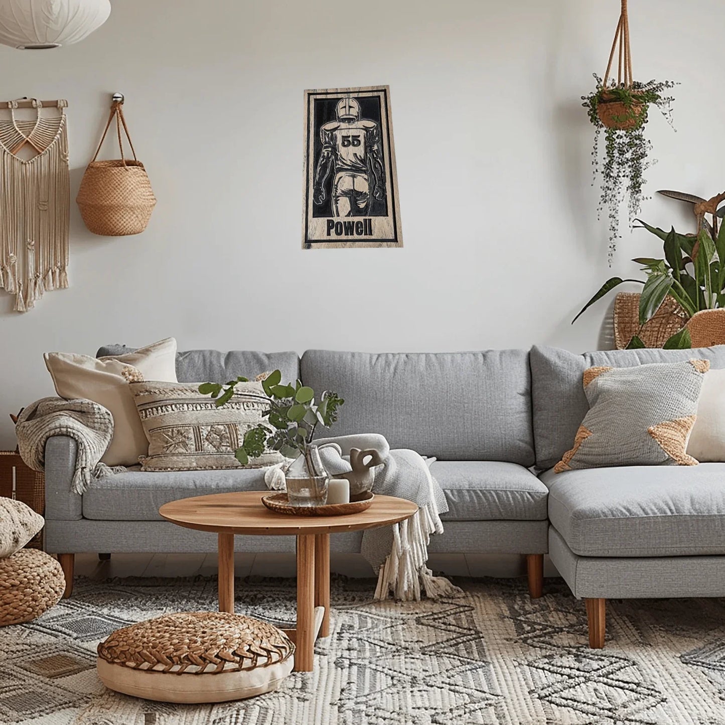 Personalized football player plalque - Hooyah Woodworks LLC