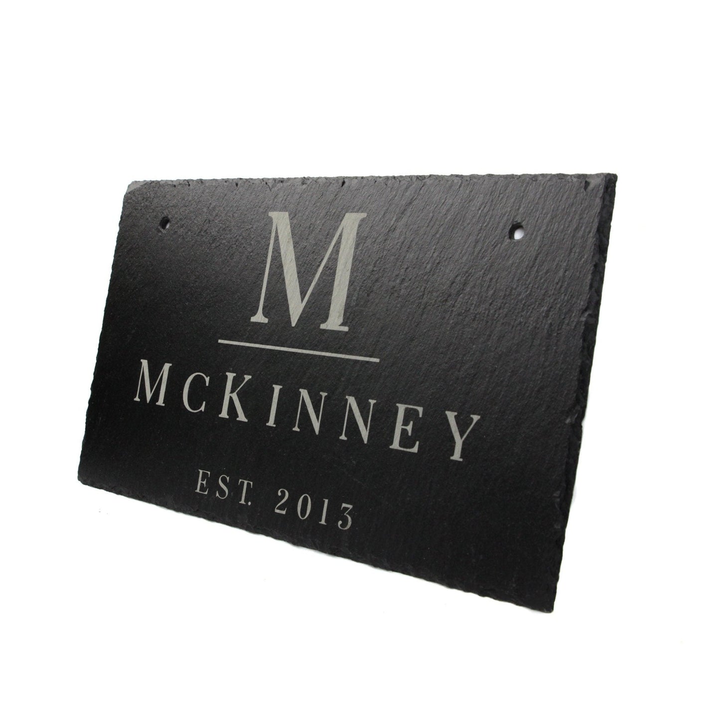 Personalized Slate Home Sign | Last Name Slate Address Sign | 11.75" x 7" Size | Street Number Sign | Slate Hanging Sign - Hooyah Woodworks LLC