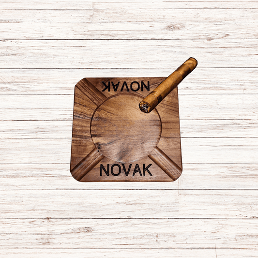 10 inch personalized Cigar ashtray - Hooyah Woodworks LLC