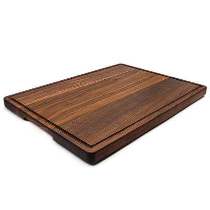 1.25” Thick Extra Large Wood Cutting Board with Feet, Pocket Handles and Juice Groove, 24x18”x1.25 Inches Thick, Gift For Dad, 100% USA Made - Hooyah Woodworks LLC