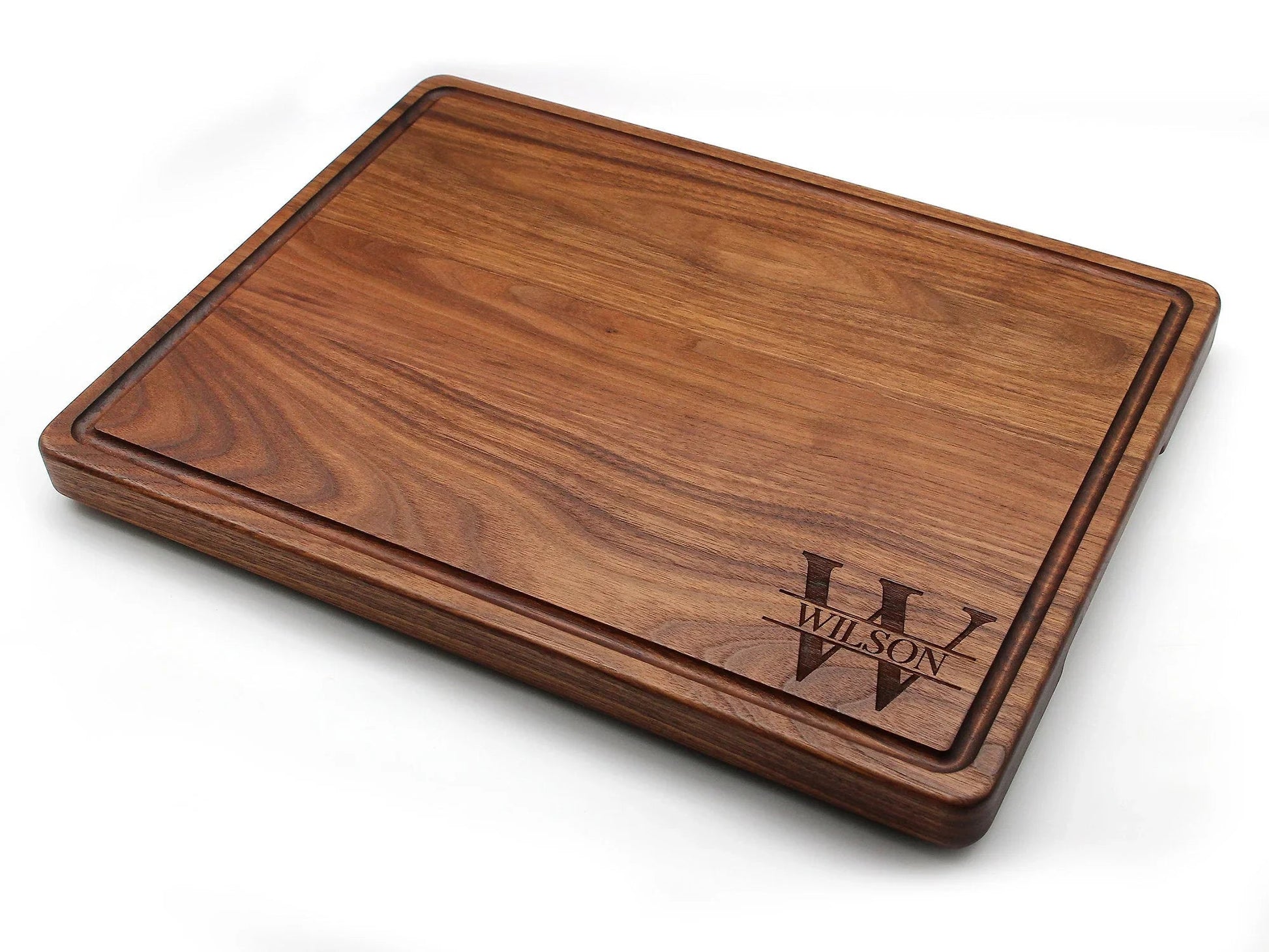 1.25” Thick Extra Large Wood Cutting Board with Feet, Pocket Handles and Juice Groove, 24x18”x1.25 Inches Thick, Gift For Dad, 100% USA Made - Hooyah Woodworks LLC