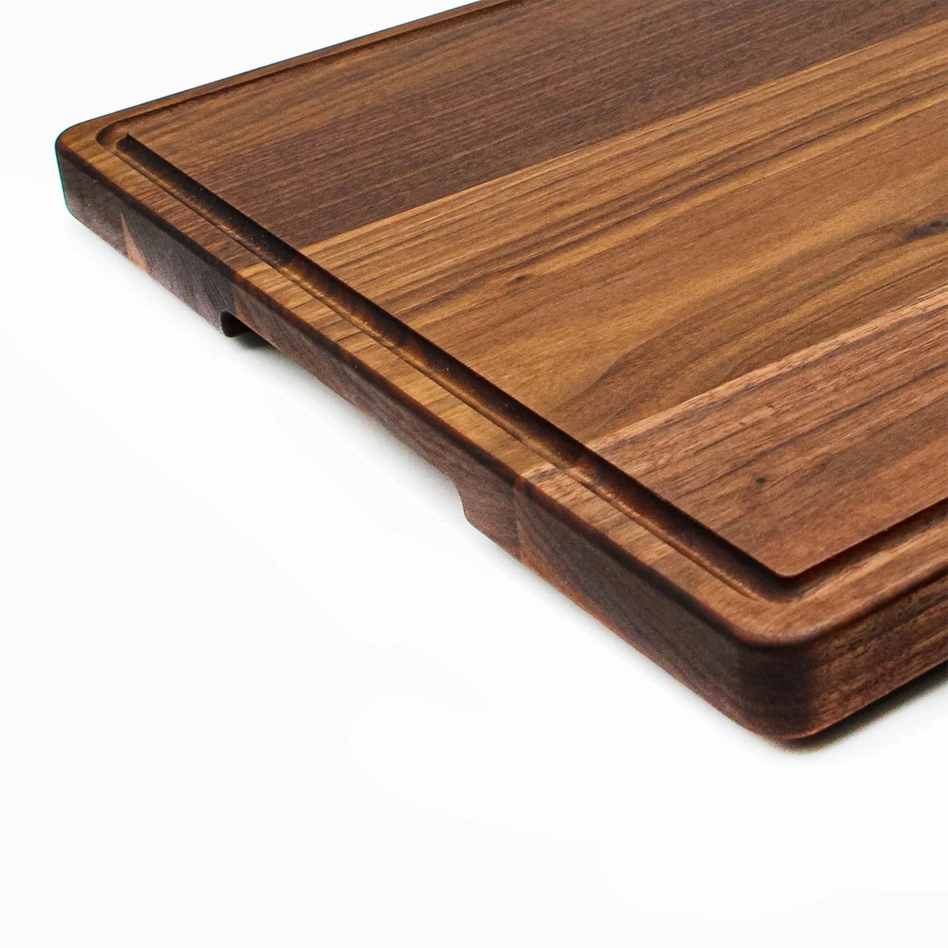 1.25” Thick Extra Large Wood Cutting Board with Feet, Pocket Handles and Juice Groove, 24x18”x1.25 Inches Thick, Gift For Dad, 100% USA Made - Hooyah Woodworks LLC