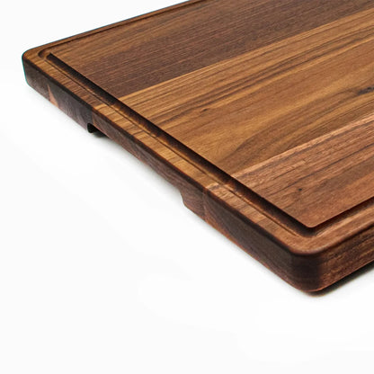 1.25” Thick Extra Large Wood Cutting Board with Feet, Pocket Handles and Juice Groove, 24x18”x1.25 Inches Thick, Gift For Dad, 100% USA Made - Hooyah Woodworks LLC
