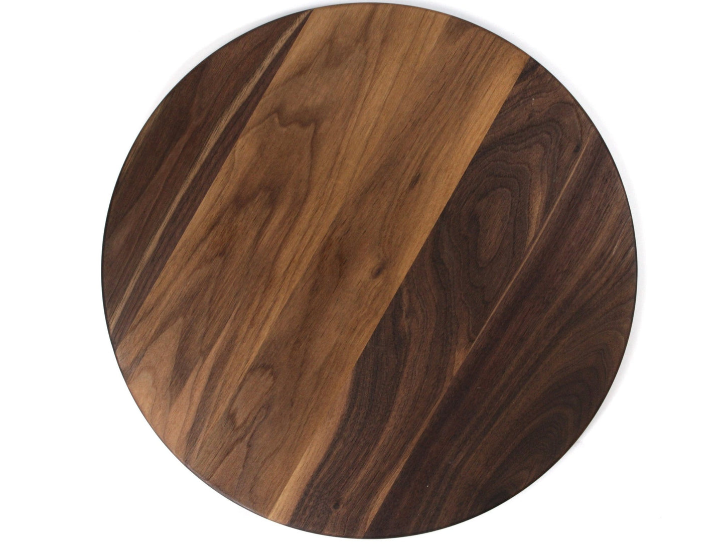 18" Walnut Personalized Round Board with Juice Groove, 18” Round Personalized Charcuterie Board, Wedding Gift, Gift For the Couple, USA Made - Hooyah Woodworks LLC