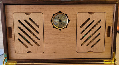 Cigar Humidor - Wenge with Spanish Cedar Lining - 80 Capacity - Hooyah Woodworks LLC
