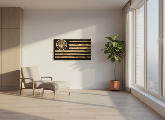 Challenge coin display wood sign