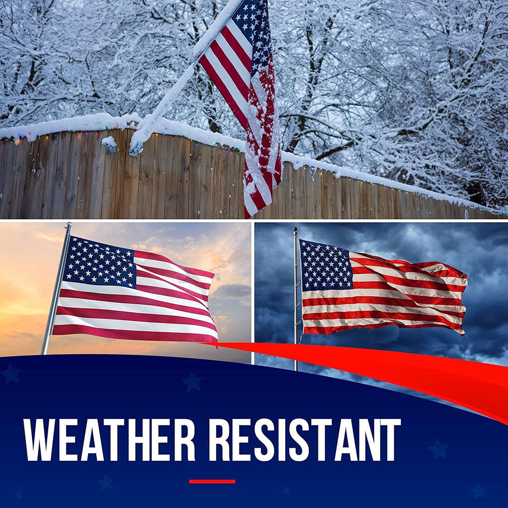 American Flag | American Flags for Outside 3'x5' |100% Made in USA Flag - Premium US Flag 3X5 Heavy Duty Outdoor with Embroidered Stars and Sewn Stripes. - Hooyah Woodworks LLC