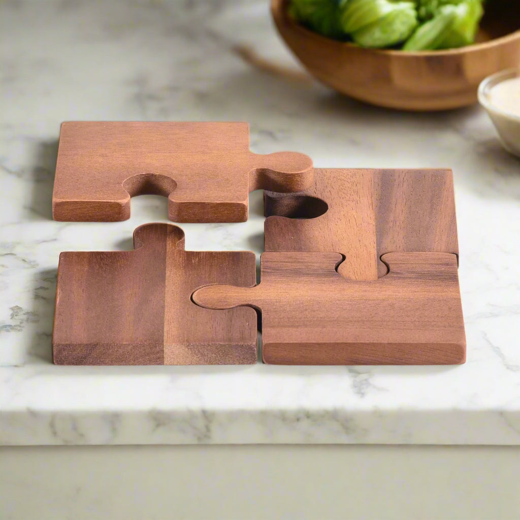 Puzzle Piece Coasters -s/4 - Hooyah Woodworks LLC