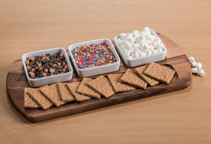 Charcuterie / Serving Tray w/ 3 Square Ceramic Bowls - Hooyah Woodworks LLC