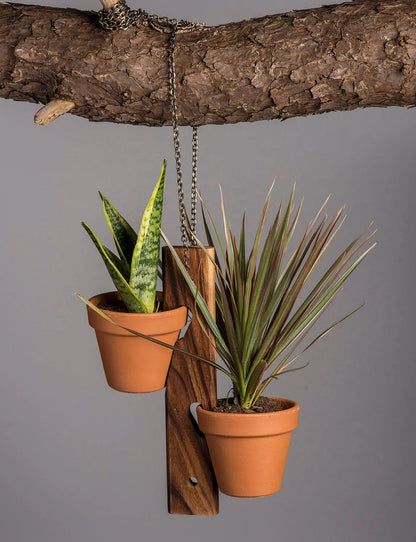 6 Pot Hanging Plant Holder - 3 piece set - Hooyah Woodworks LLC