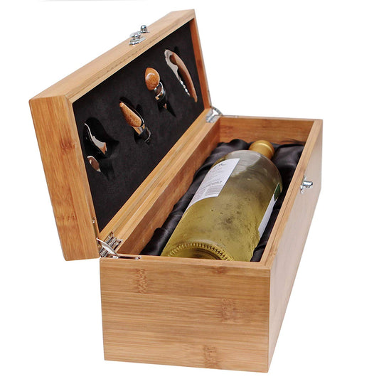 Bamboo Wine Gift Box Set & Accessories - Hooyah Woodworks LLC