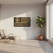 Challenge Coin Display — multi-tier wood coin display
