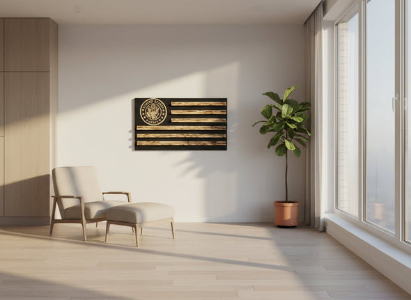 Challenge Coin Display — multi-tier wood coin display