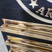 Challenge Coin Display — wall-mounted flag coin holder