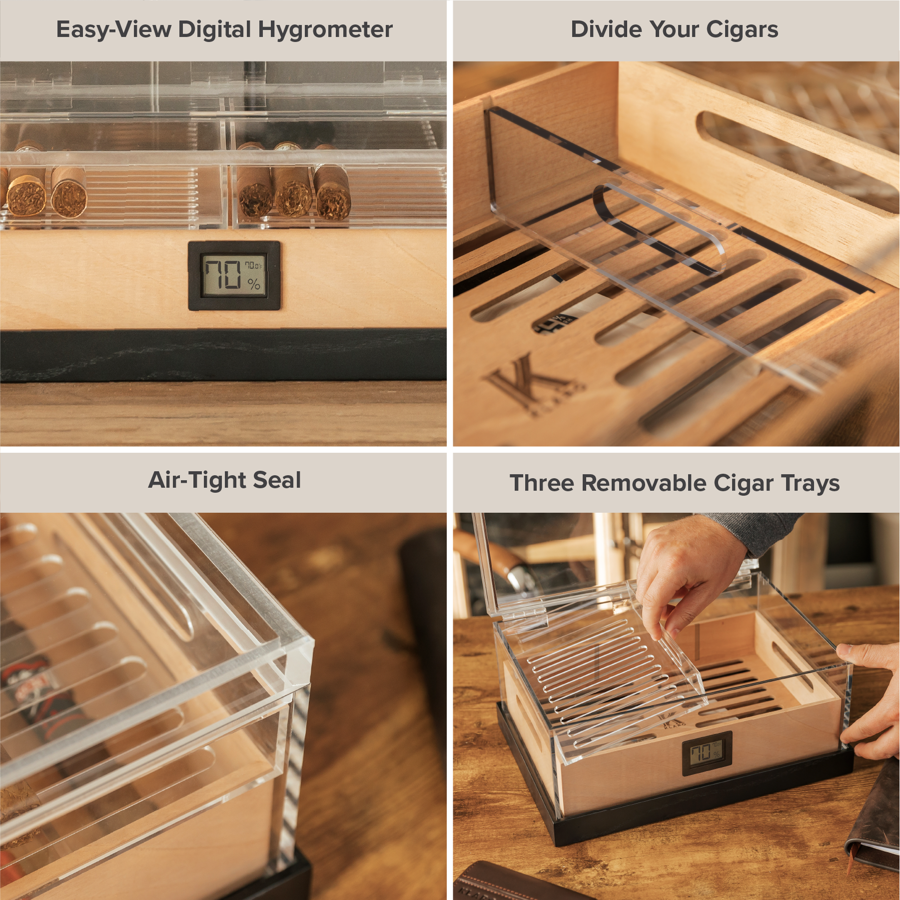 Felix Pro Tupperdor - Acrylic Humidor - Hooyah Woodworks LLC