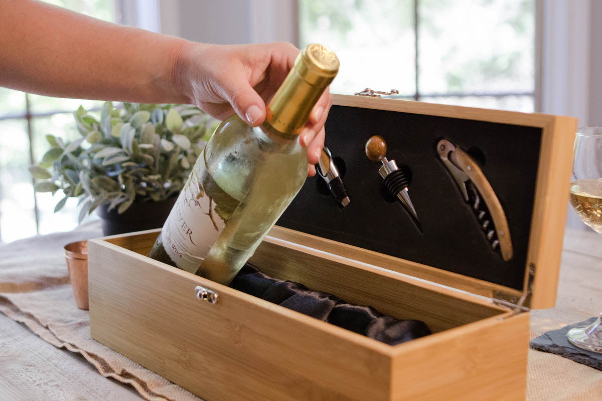 Bamboo Wine Gift Box Set & Accessories - Hooyah Woodworks LLC