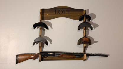 Custom hat rack with 1 rifle / shotgun storage