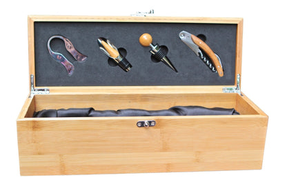 Bamboo Wine Gift Box Set & Accessories - Hooyah Woodworks LLC