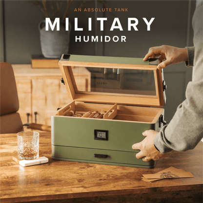 Military Glass Top Humidor - Hooyah Woodworks LLC