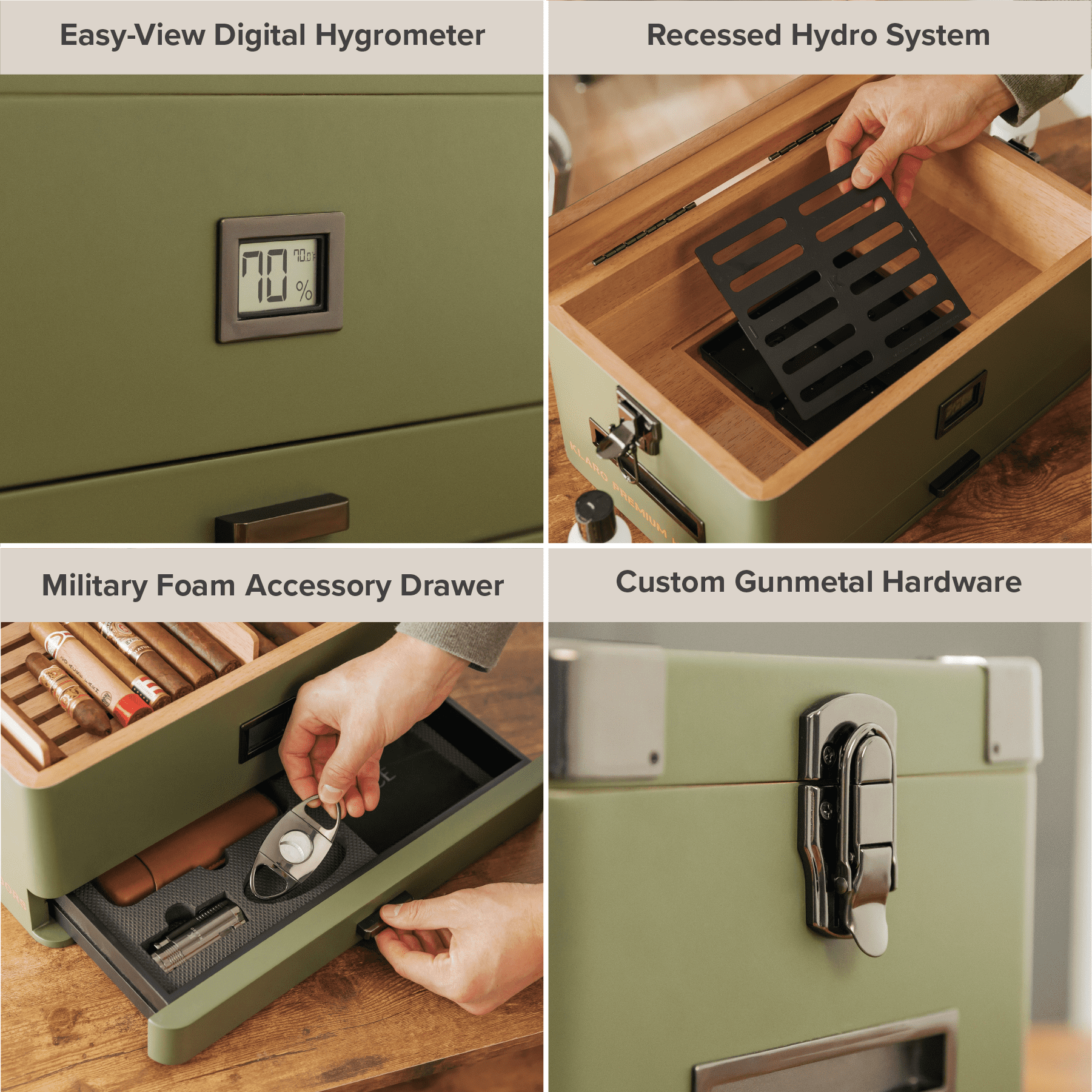 Military Glass Top Humidor - Hooyah Woodworks LLC