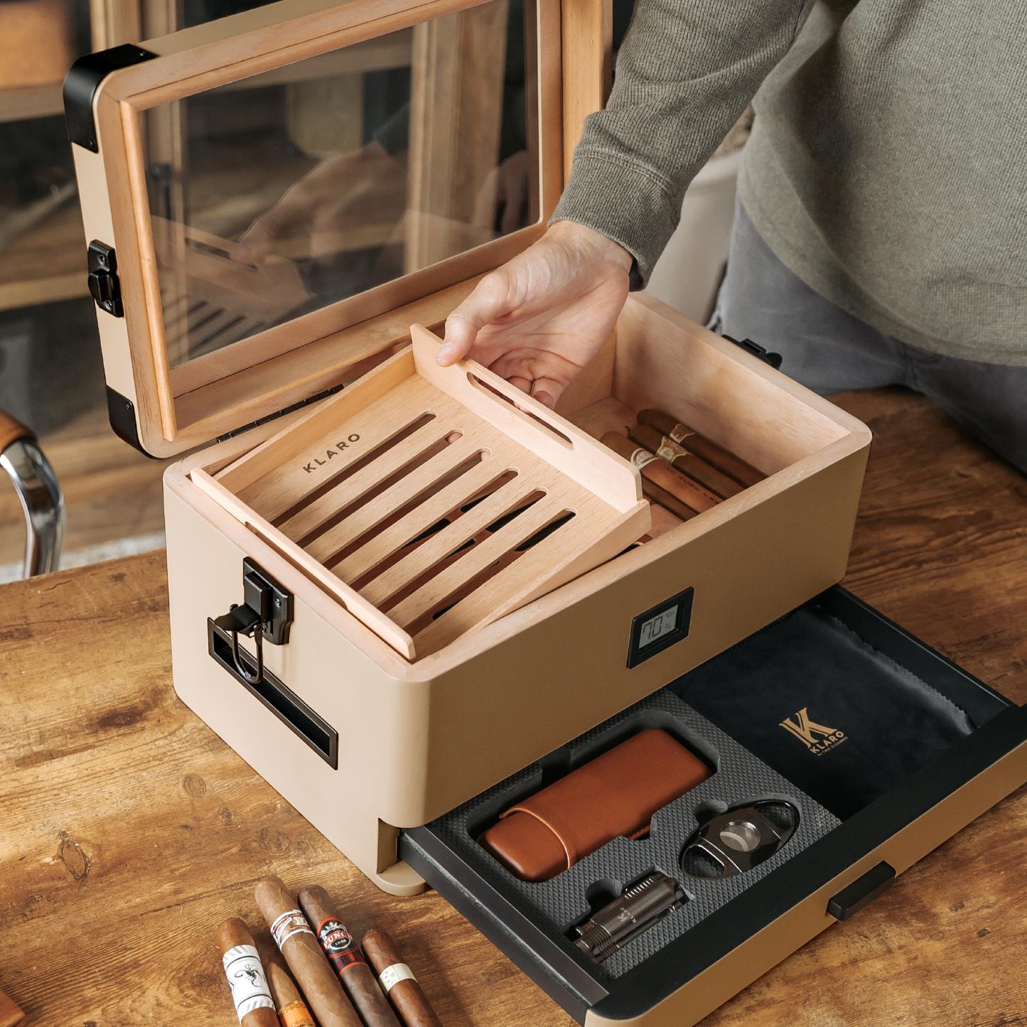 Coyote Tan Edition Military Humidor - Hooyah Woodworks LLC