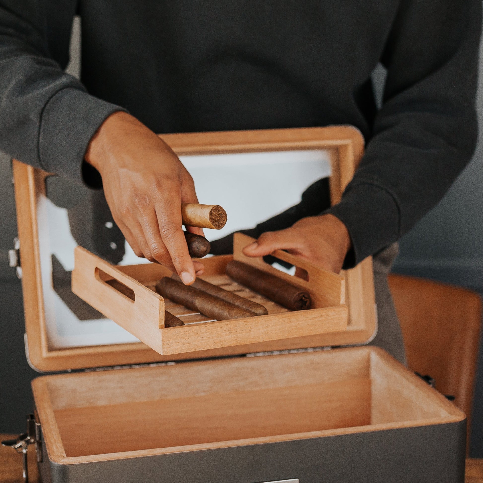 Black Edition Military Humidor + Smart Valet - Hooyah Woodworks LLC