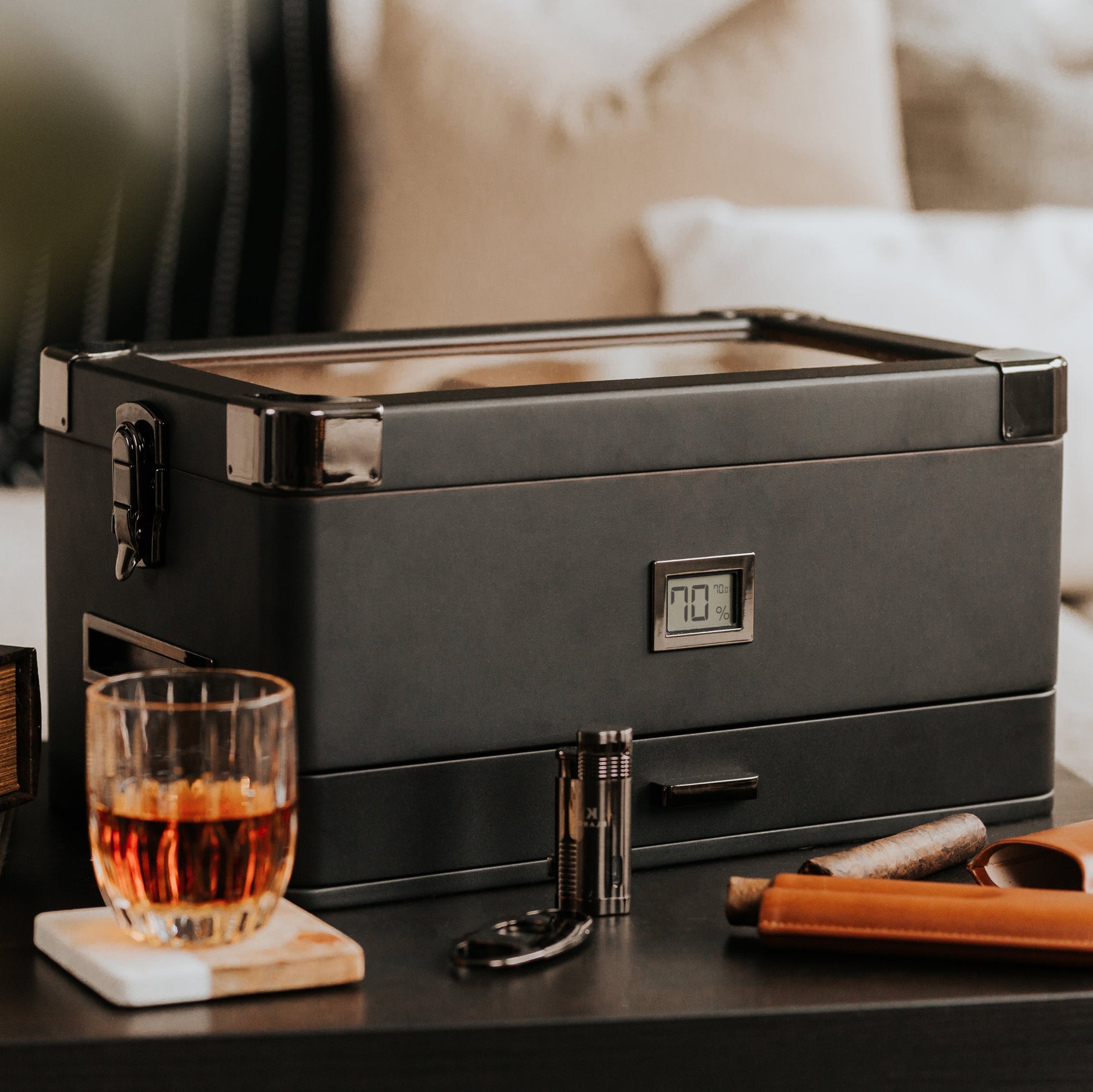 Black Edition Military Humidor + Smart Valet - Hooyah Woodworks LLC