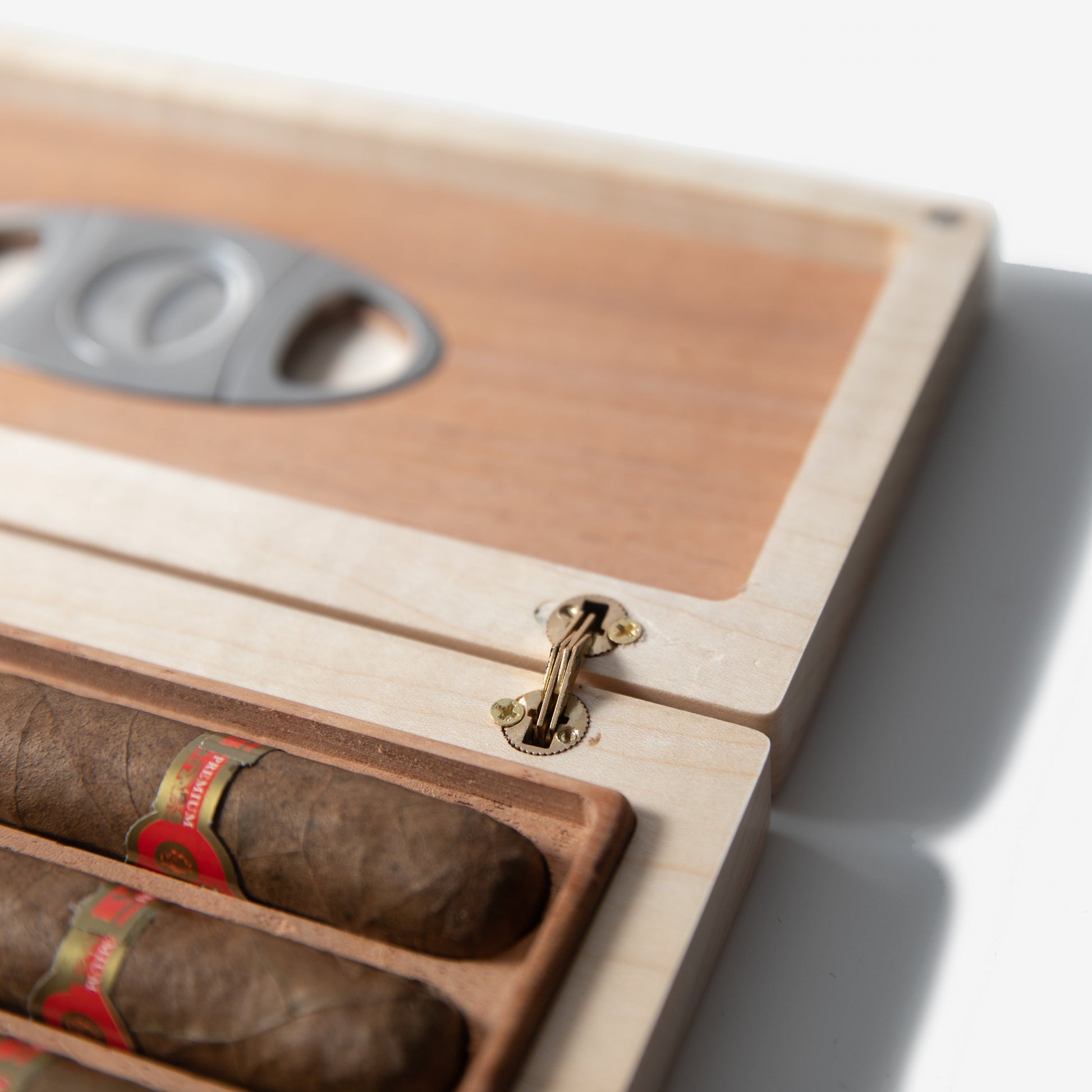 Cigar Travel Case - Redwood Burl Inlay - Personalized Brass Engraving - Spanish Cedar Lining - Hooyah Woodworks LLC