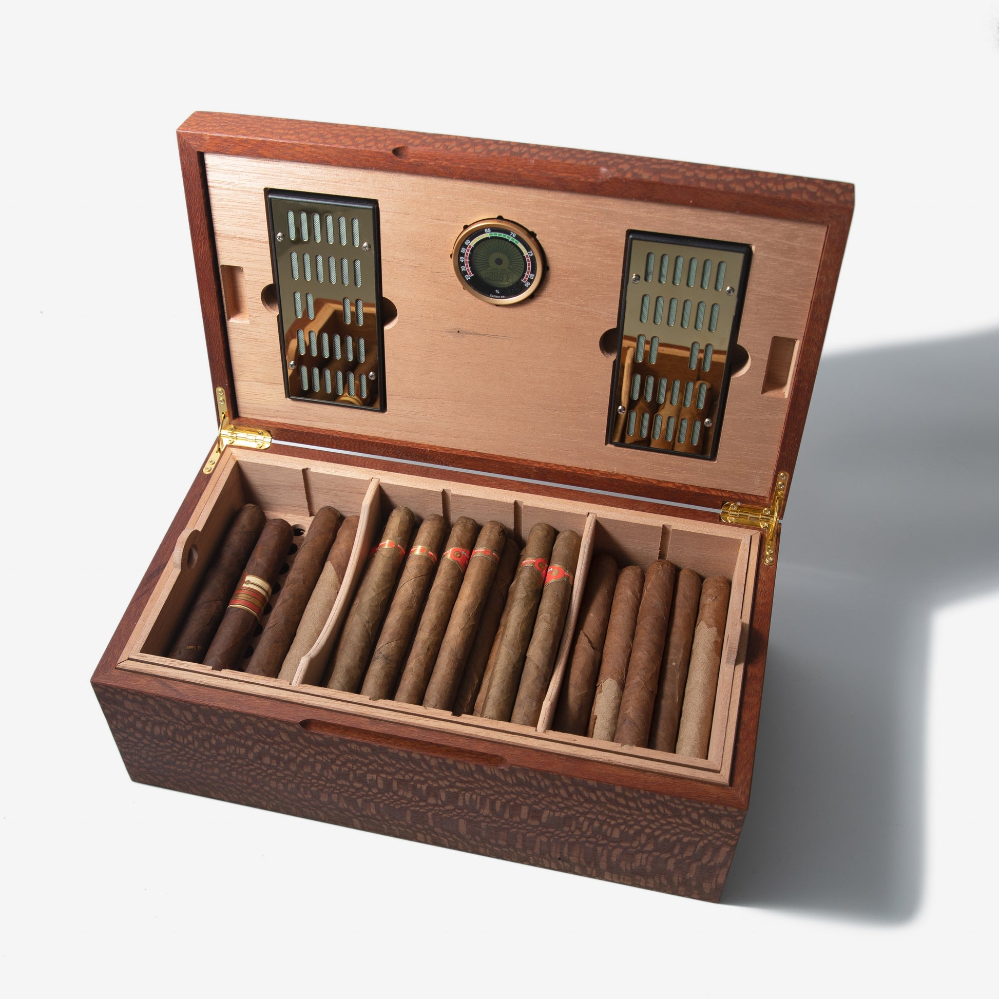 Cigar Humidor - Lacewood with Spanish Cedar Lining - 80 Capacity - Hooyah Woodworks LLC