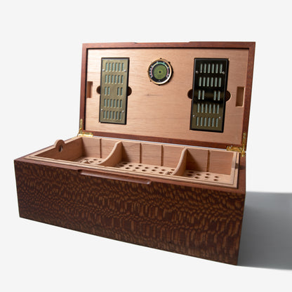 Cigar Humidor - Lacewood with Spanish Cedar Lining - 80 Capacity - Hooyah Woodworks LLC