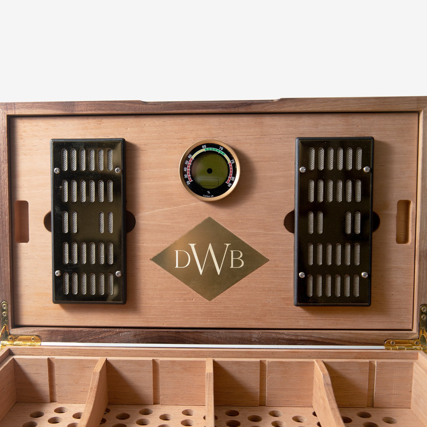 Cigar Humidor - Black Walnut with Spanish Cedar Lining - 80 Capacity - Hooyah Woodworks LLC
