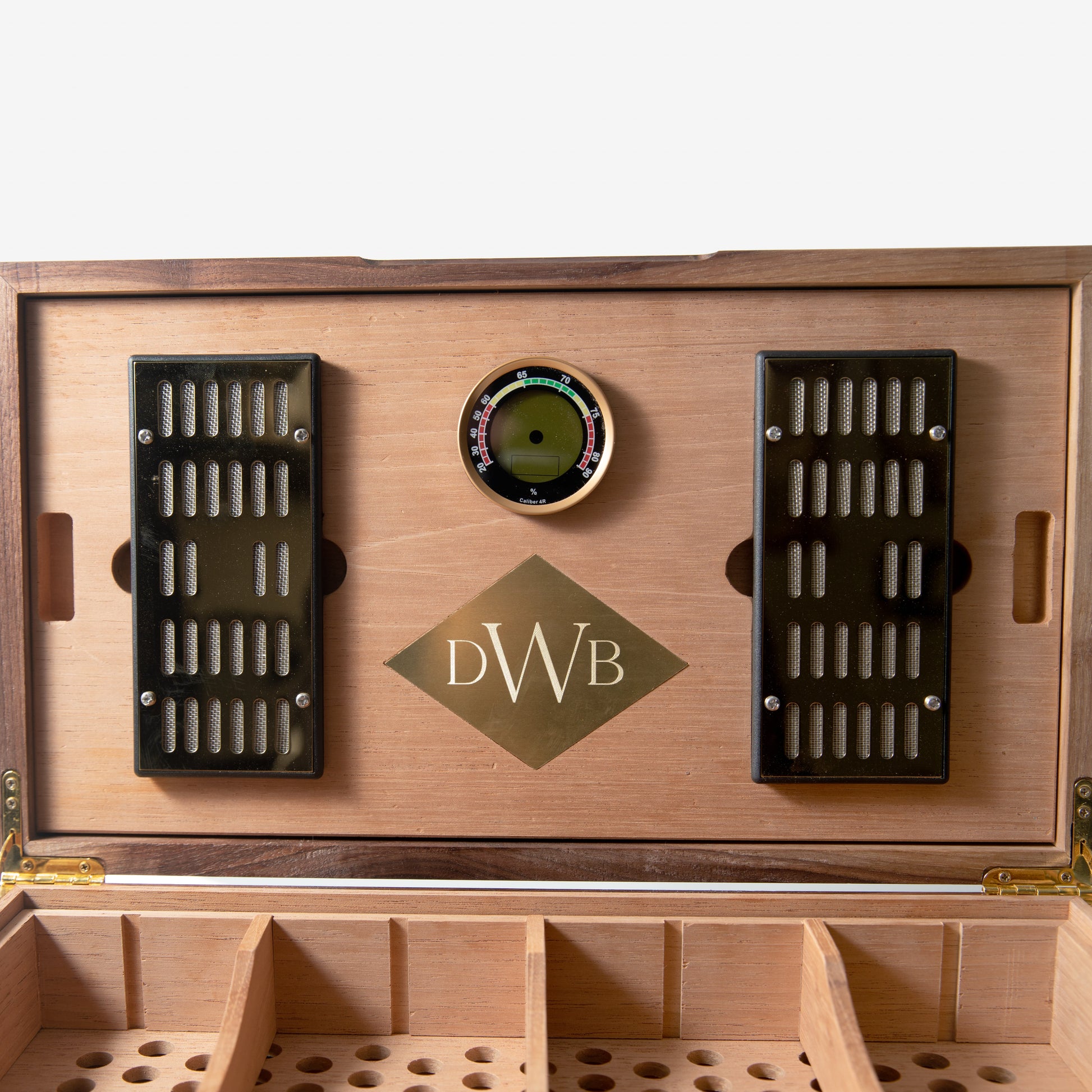 Cigar Humidor - Black Walnut with Spanish Cedar Lining - 80 Capacity - Hooyah Woodworks LLC