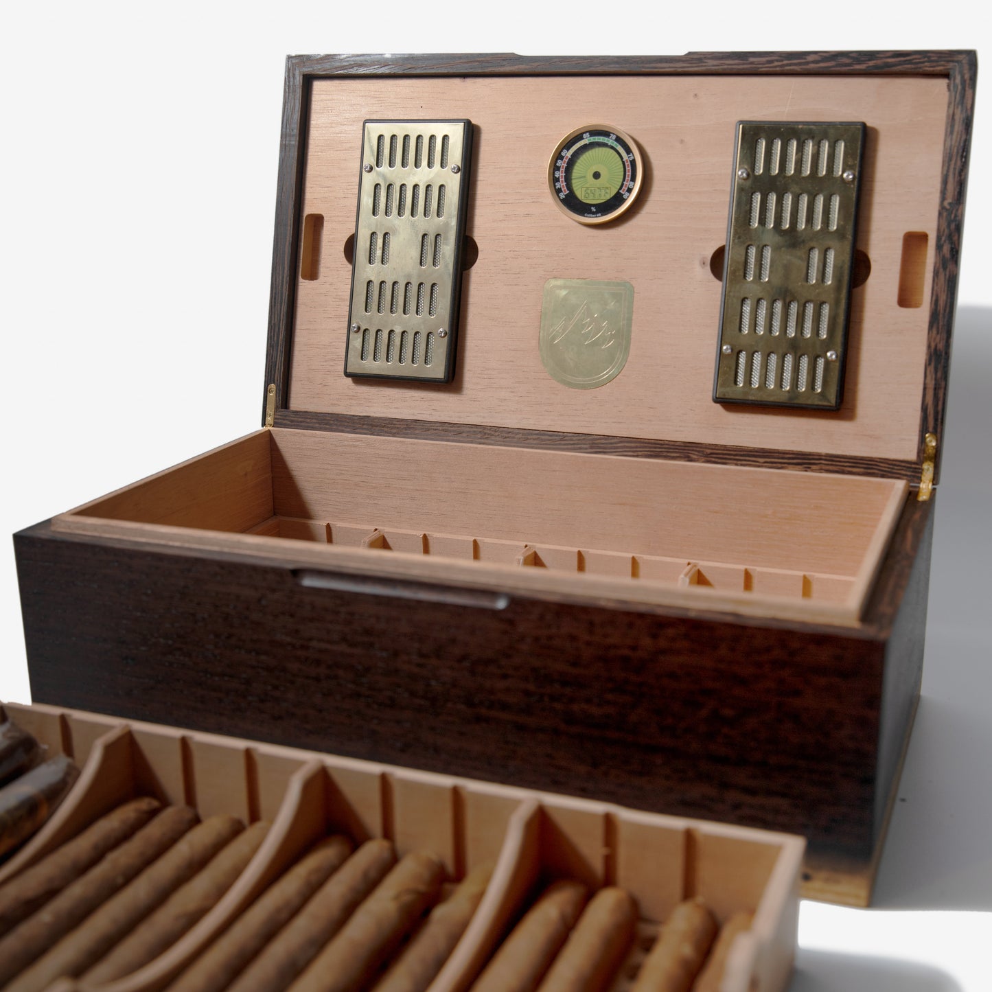 Cigar Humidor - Wenge with Spanish Cedar Lining - 80 Capacity - Hooyah Woodworks LLC