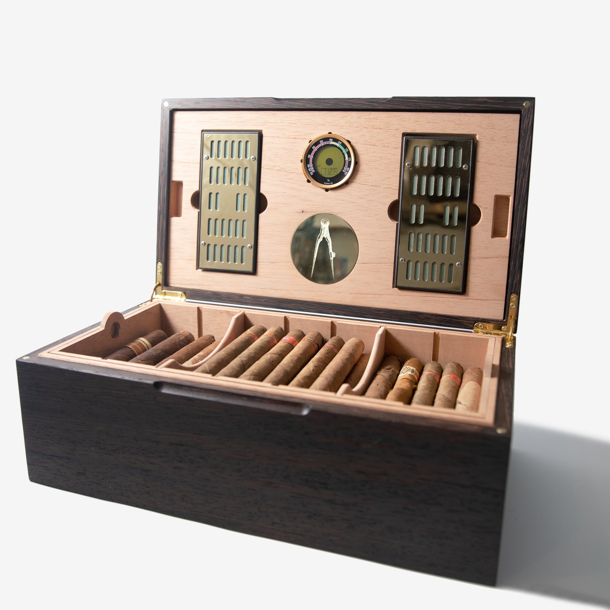 Cigar Humidor - Wenge with Spanish Cedar Lining - 80 Capacity - Hooyah Woodworks LLC
